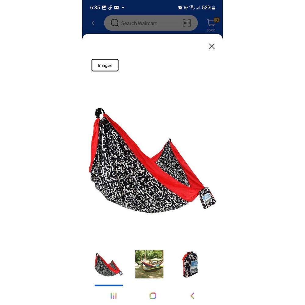 Equip One Person Travel Hammock Lightweight Portable Hammock for One Red Black